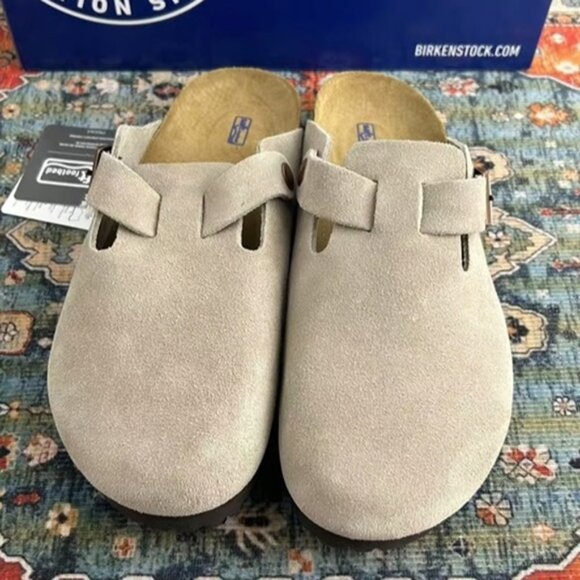 Birkenstock Boston Suede Taupe - Picture 3 of 5